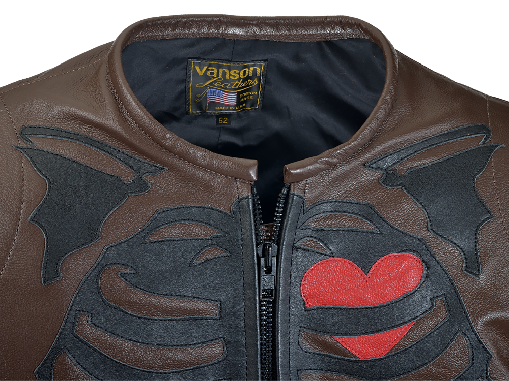 7uice x Vanson Genuine Leather Jacket (Brown)