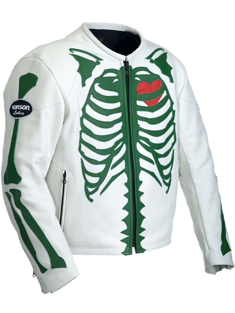 7uice x Vanson Genuine Leather Jacket (White) – 7UICE 7uice x Vanson Genuine Leather Jacket (White) – 7UICE