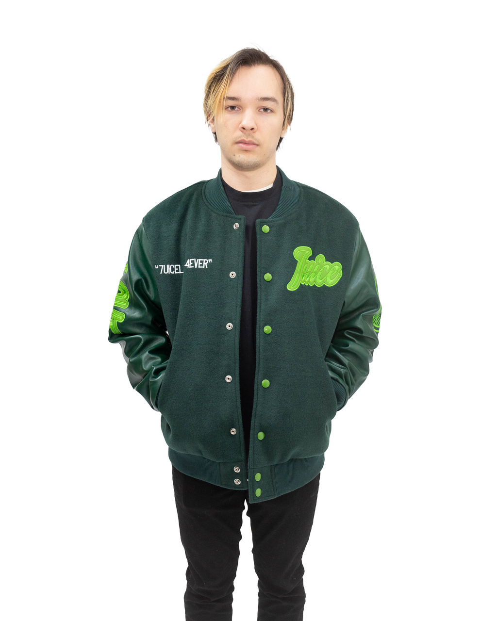 Green 7uice “Love” Varsity Jacket