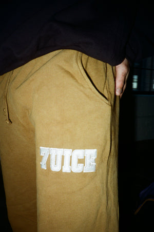 7uice Sweatpants: Copper (White Embroidery)